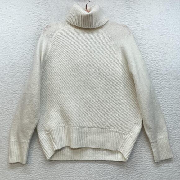 MNG Sweater Womens XL Ribbed Turtleneck Pullover Wool Blend Textured Knit - Picture 1 of 10